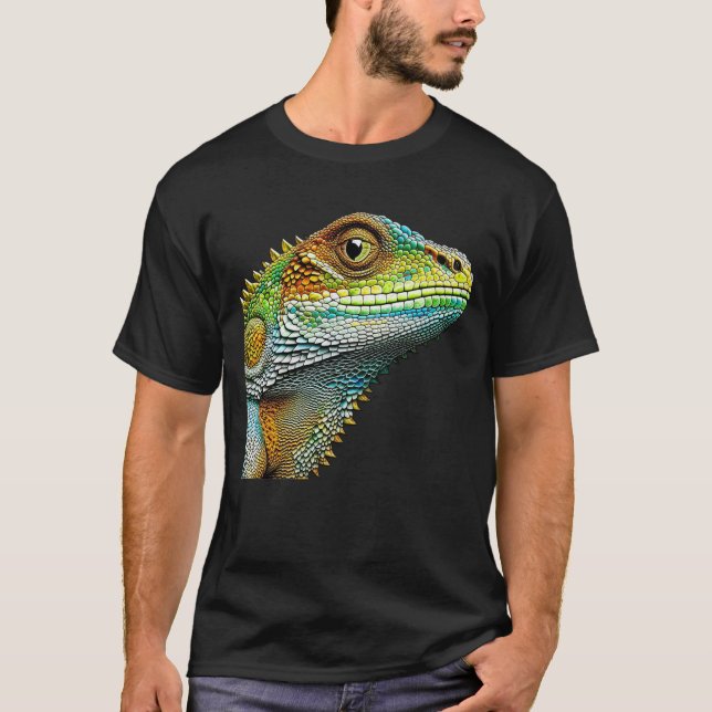 Realistisk ödla Iguana T Shirt (Framsida)