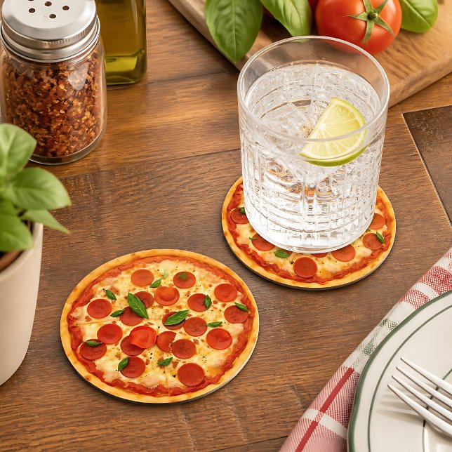 Realistisk Pepperoni Pizza  Underlägg Papper Rund (Skapare uppladdad)