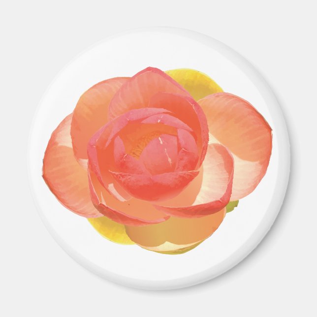 Realistisk Persika Näckros Blomma Magnet (Framsidan)