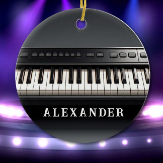 Realistisk Piano Nycklar Music Älskare Julgransprydnad Keramik