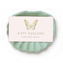 Realistisk Rosa av fjäril Guld Visitkort