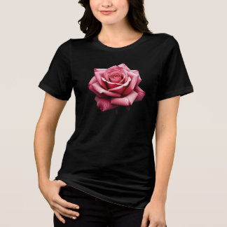 Realistisk Rosa ros Blommar T Shirt