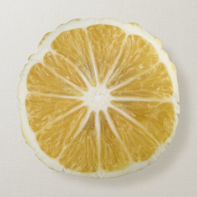 Realistisk rund lemonskiva accentkudde kudde (Framsidan)