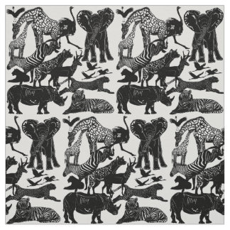 Realistisk Safari African Animal Nature Fabric Tyg