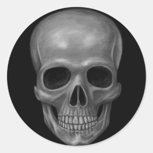 Realistisk skull runt klistermärke