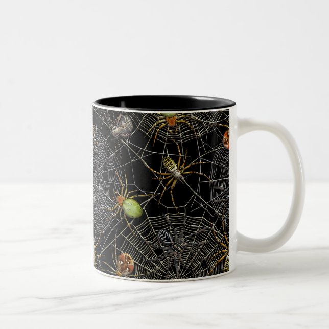 Realistisk Spiders Webben Mönster Två-Tonad Mugg (Höger)