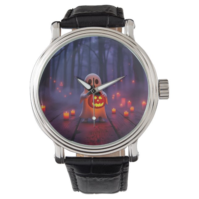 Realistisk spökglöd 🎃 Halloween-magi 2025 Armbandsur (Framsida)