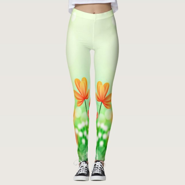 Realistisk suddig vårbakgrund-52374 leggings (Framsida)