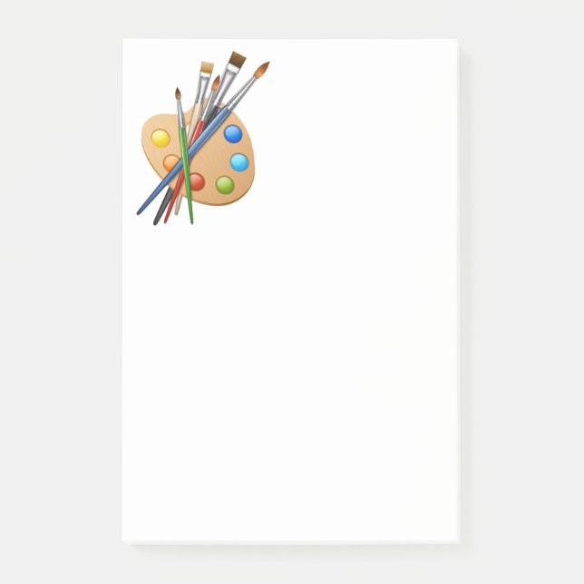 Realistisk Teckning-artistpalett Post-it Block (Framsida)