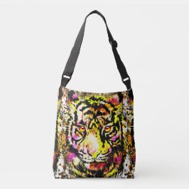 Realistisk tiger - Gult Tiger Head Teckning Axelväska