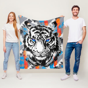 Realistisk tigerbössa - Coola Tiger Head Fleecefilt
