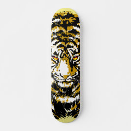 Realistisk tigerskateboard - tigerhuvud Teckning Mini Skateboard Bräda 18,5 Cm