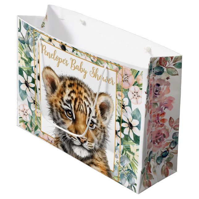 Realistisk tigerunge Könsneutrala baby shower-deko (Framsidan Vinklad)
