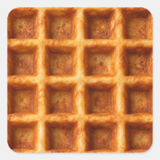 Realistisk Toastad Fyrkantig Våffel Matdesign Fyrkantigt Klistermärke