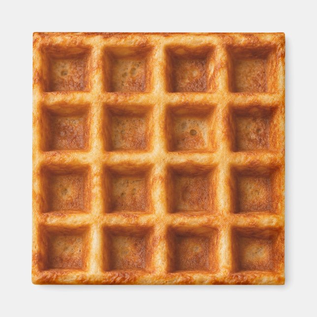 Realistisk Toastad Fyrkantig Våffel Matdesign Magnet (Framsidan)