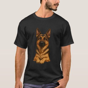 Realistisk tysk herdehund t shirt