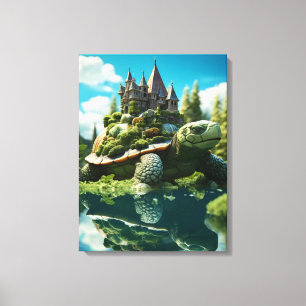 Realistisk utopi Art Natural Surreal Turtle Canvastryck