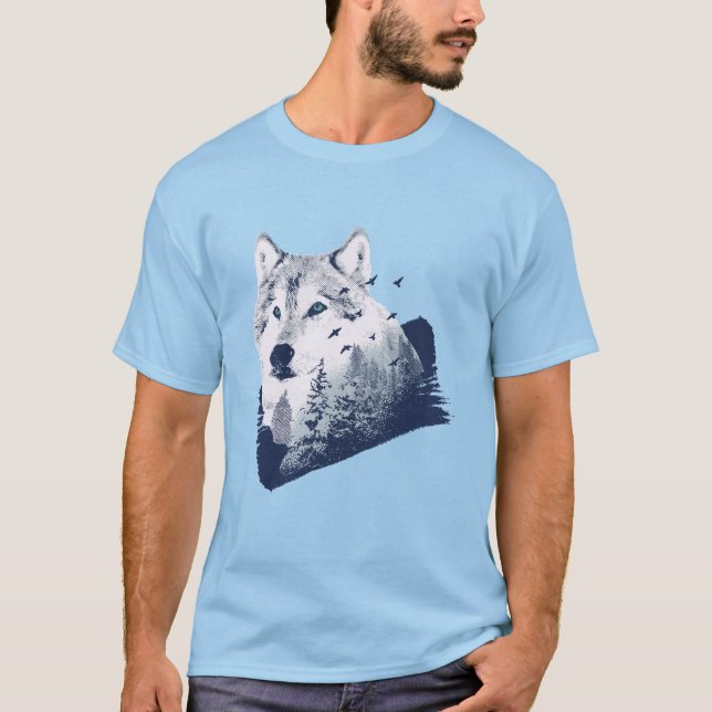 Realistisk Varg Forest T-Shirt (Framsida)
