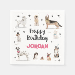 Realistisk vattenfärgsFödelsedagsfest i Hundar, al Pappersservett