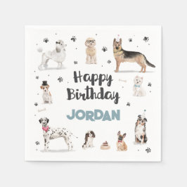 Realistisk vattenfärgsFödelsedagsfest i Hundar, al Pappersservett