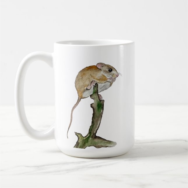 Realistisk vattenfärgsmus i träd kaffemugg (Vänster)