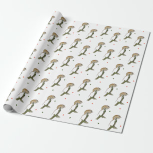 Realistisk vattenfärgsmus i träd presentpapper