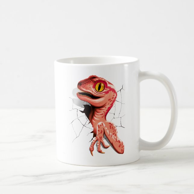 Realistisk Velociraptor Dinosaur Hatching Kaffemugg (Höger)