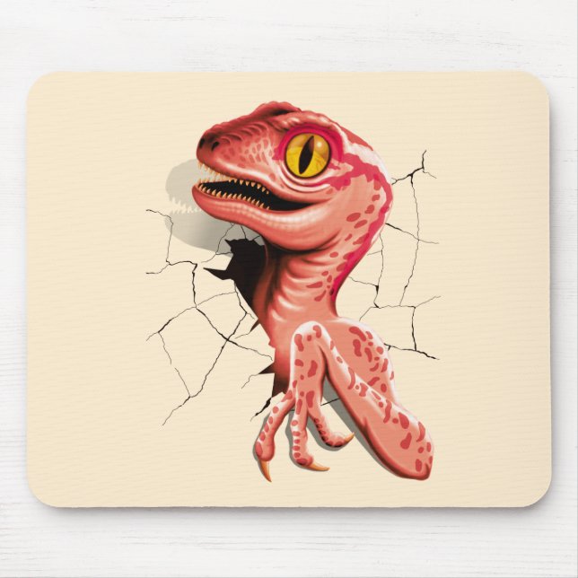 Realistisk Velociraptor Dinosaur Hatching Musmatta (Framsidan)