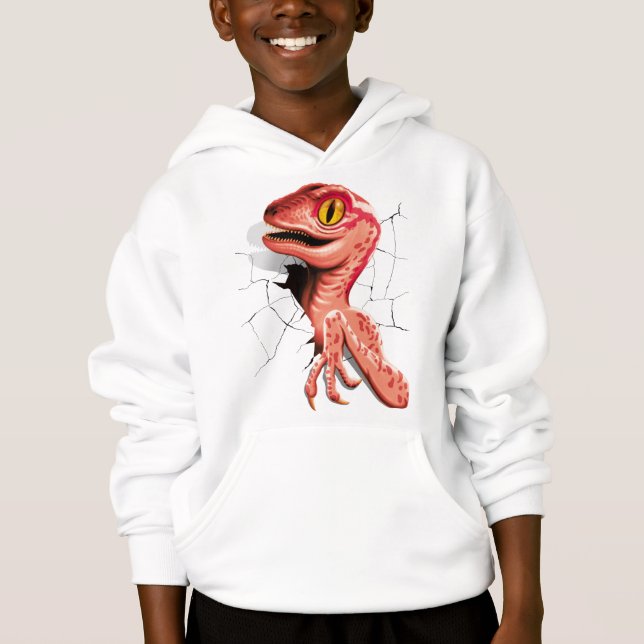 Realistisk Velociraptor Dinosaur Hatching T Shirt (Framsida)