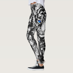 Realistisk vit tigerhuvud - Tiger Leggings