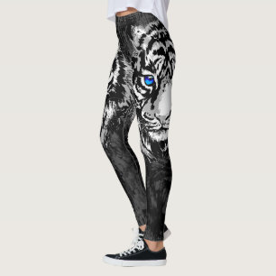 Realistisk vit tigerhuvud - Tiger Leggings