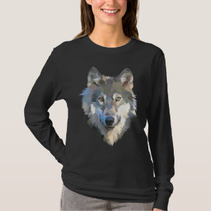 Realistisk vit Varg Realistic Animal Print T Shirt