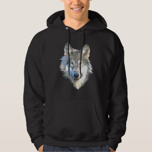 Realistisk vit varg, realistisk utskrift av djur m hoodie
