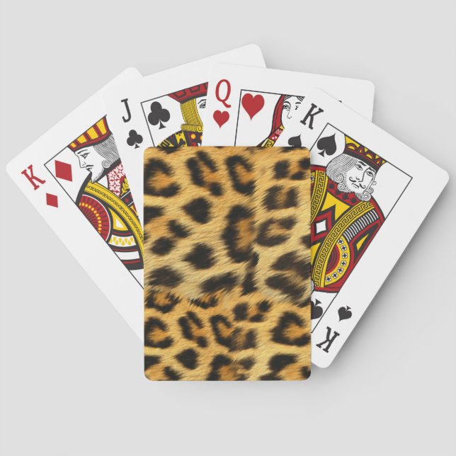 Realistiska accessoarer med leopardmönster - trend casinokort (Baksidan)