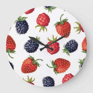 Realistiska berries Delicious Seamless Mönster Stor Klocka