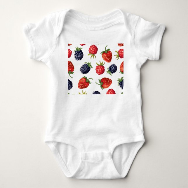 Realistiska berries Delicious Seamless Mönster T Shirt (Framsida)