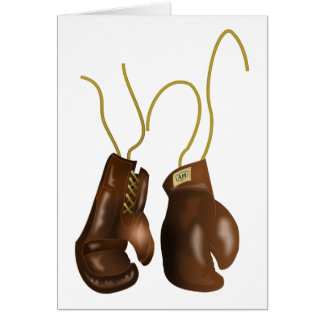 Realistiska boxninghandskar hälsningskort