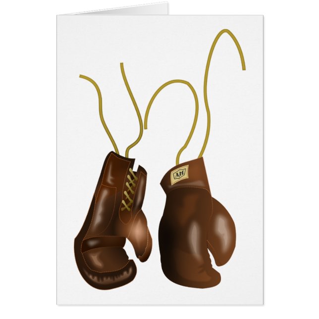 Realistiska boxninghandskar hälsningskort (Framsidan)