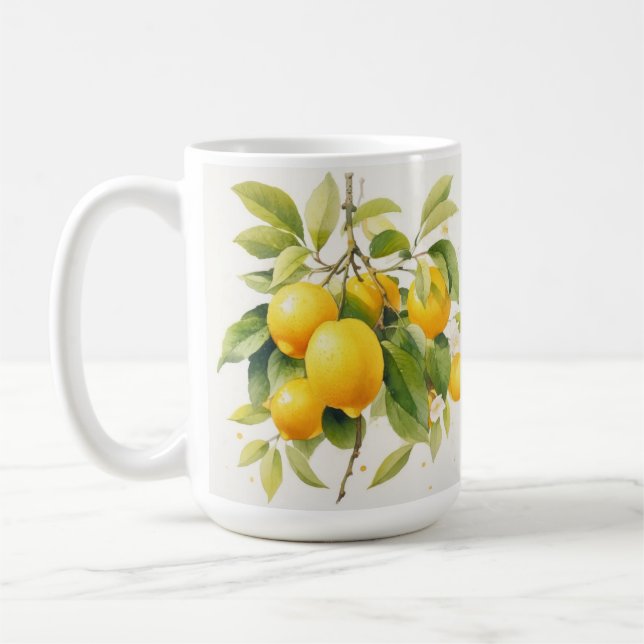 REALISTISKA GULTER PÅ LEMON GRENAR KAFFEMUGG (Vänster)