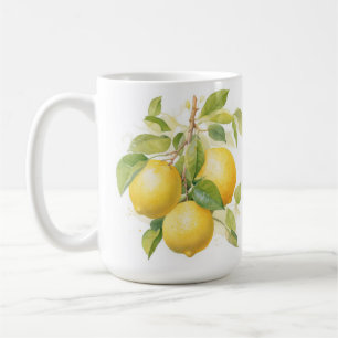 REALISTISKA GULTER PÅ LEMON GRENAR KAFFEMUGG