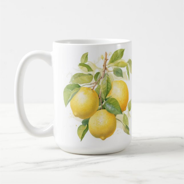 REALISTISKA GULTER PÅ LEMON GRENAR KAFFEMUGG (Vänster)
