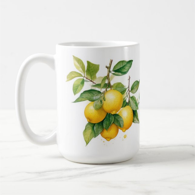 REALISTISKA GULTER PÅ LEMON GRENAR KAFFEMUGG (Vänster)