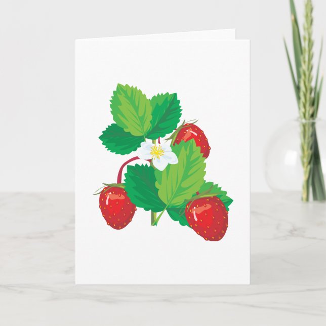 realistiska jordgubbar kort (Framsida)
