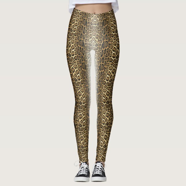 Realistiska leopardleggings leggings (Framsida)