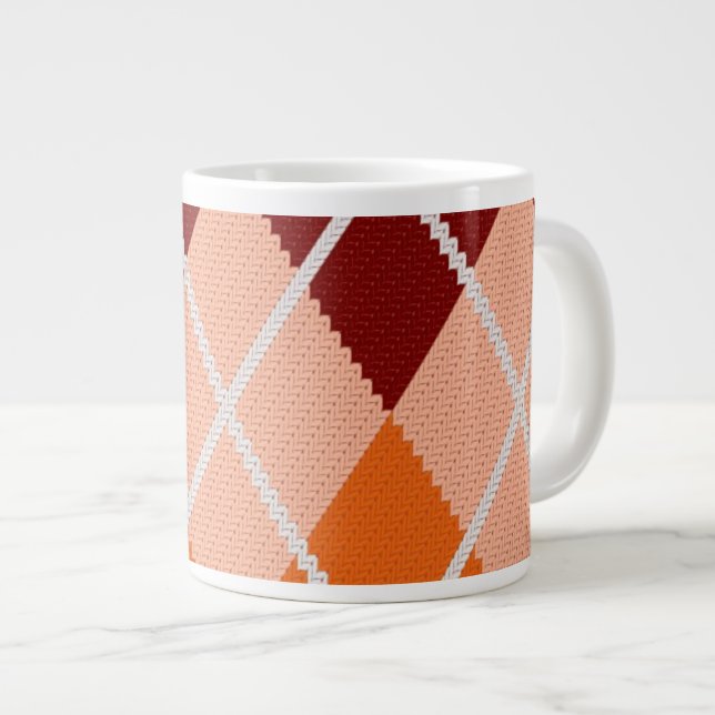 Realistiskt argyle Trasa Jumbo Mugg (Framsida höger)