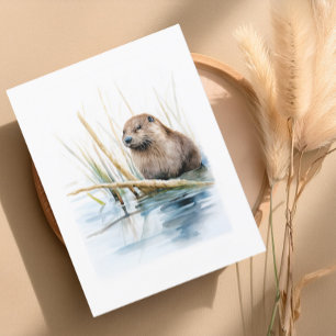 Realistiskt bäver från Vatten - Wildlife Hälsning Vykort