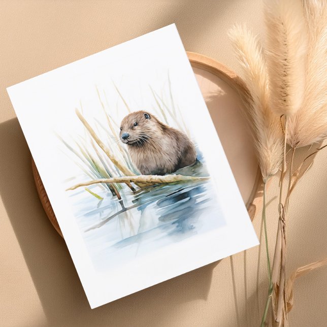 Realistiskt bäver från Vatten - Wildlife Hälsning Vykort (Skapare uppladdad)