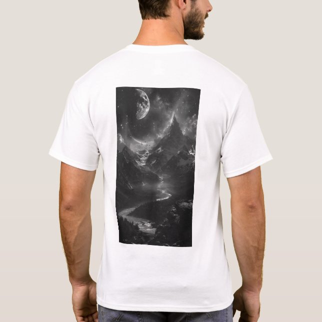 Realistiskt bergsvy Wilderness T-shirt (Baksida)