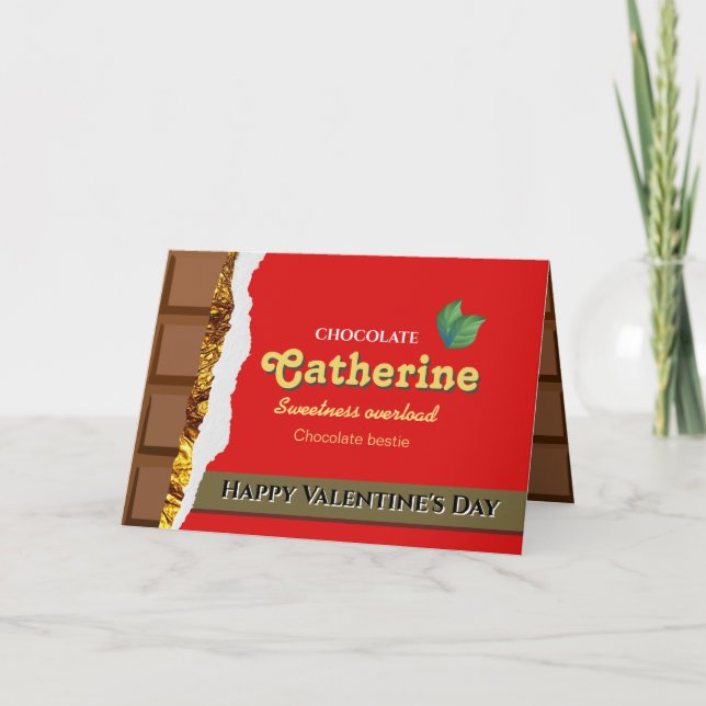 Realistiskt brun och röd Valentines Chocolate Funn Kort (Framsida)