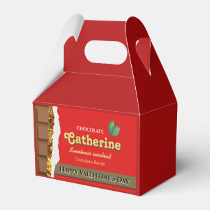 Realistiskt brun och röd Valentines Chocolate Funn Presentaskar